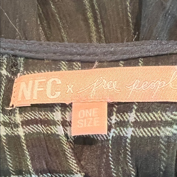 Free People plaid front tie cover up - Picture 6 of 7